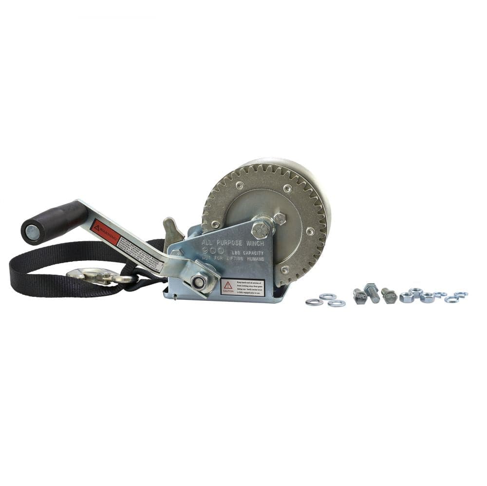 SBT Watercraft Superstore 900lb Winch with Strap and Bow Loop