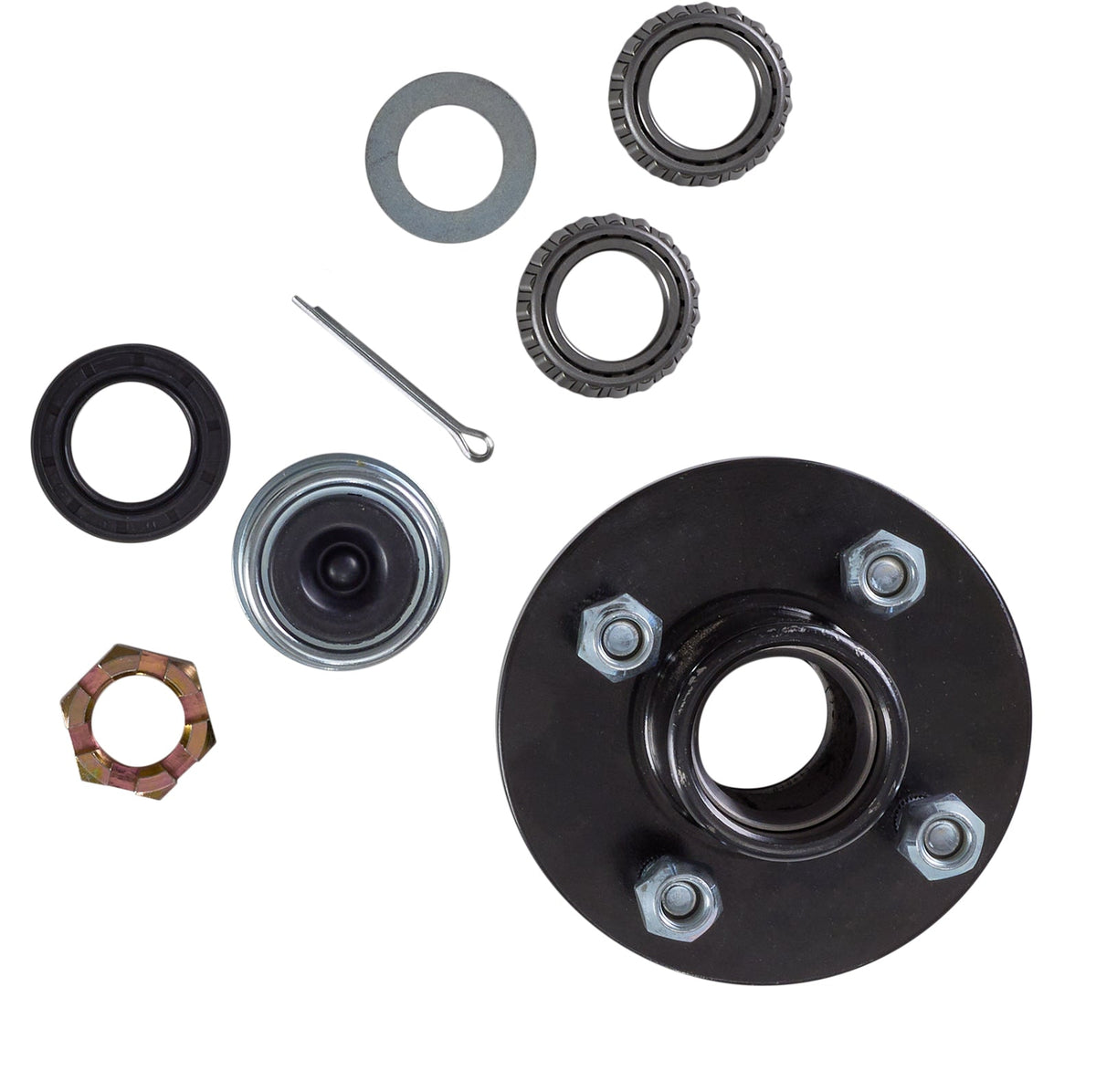 Trailer Hub Kit 4-Bolt 1-Inch Bearing Size