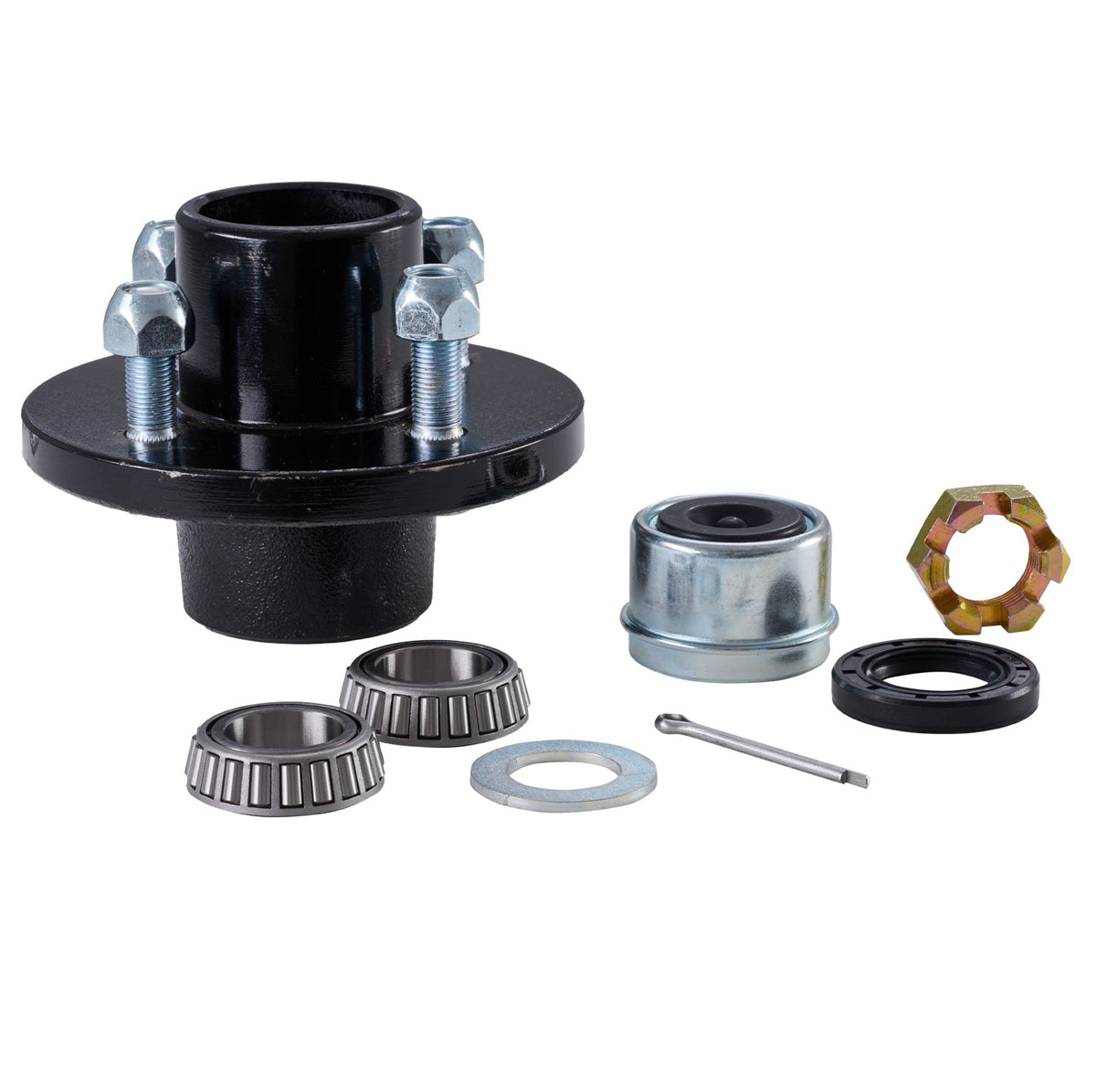 Trailer Hub Kit, 4-Bolt, 1-1/16&quot; Bearing Size