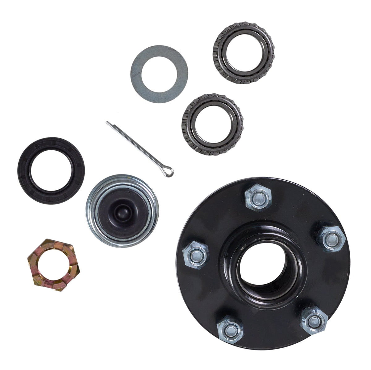 5-Bolt Trailer Hub Kit 1-1/16 Inch Bearing