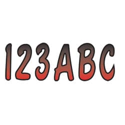 Hardline Letter/Number Kit Red/Black Outline Series 200