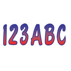 Hardline Letter/Number Kit Red/Purple Outline Series 200