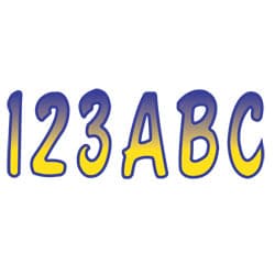 Hardline Letter/Number Kit Yellow/Purple Outline Series 200