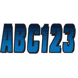 Hardline Letter/Number Kit Blue/Black Outline CF Series 300