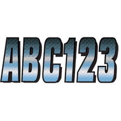 Hardline Letter/Number Kit Chrome/Black Outline CF Series 300