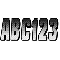 Hardline Letter/Number Kit Silver/Black Outline CF Series 300