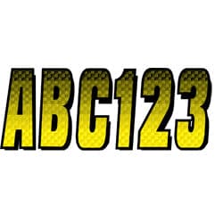 Hardline Letter/Number Kit Yellow/Black Outline CF Series 300