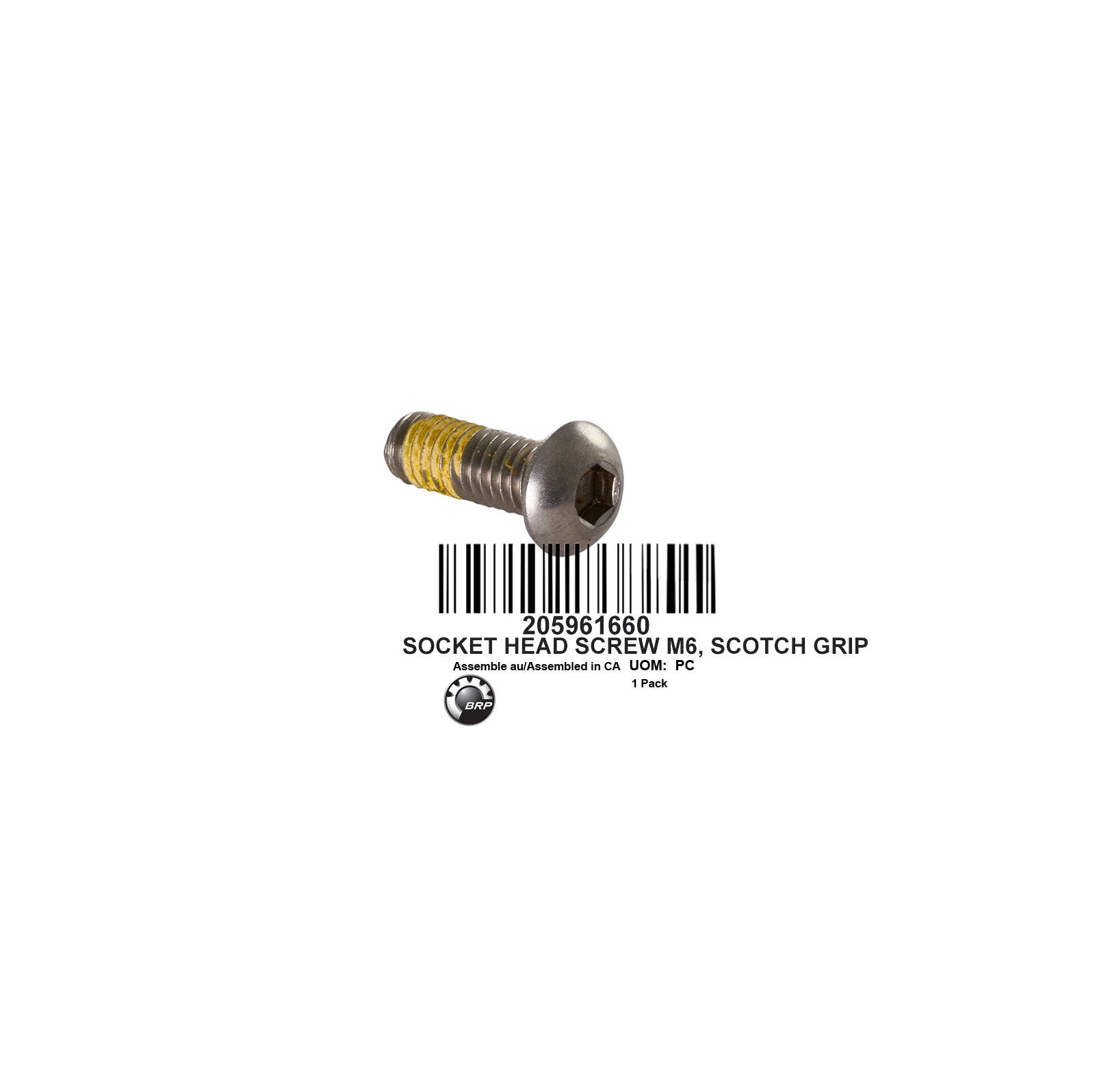 SOCKET HEAD SCREW M6- SCOTCH GRIP