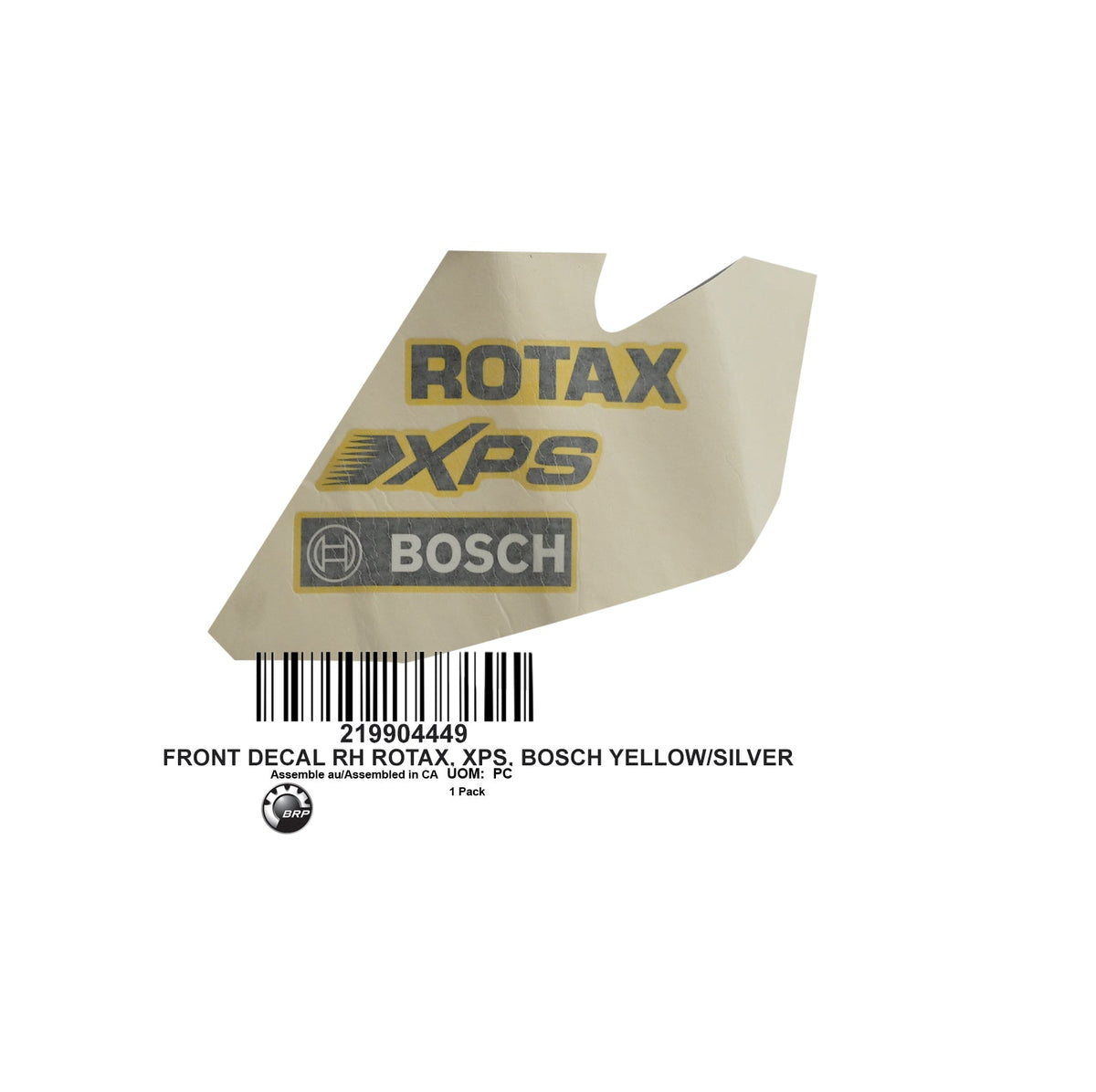 FRONT DECAL RH &quot;ROTAX/XPS/BOSH