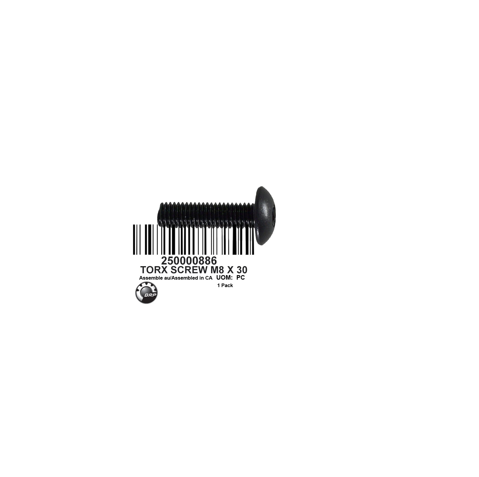 TORX-TRUSS TO HEAD M/S M8 X 30 NOTES