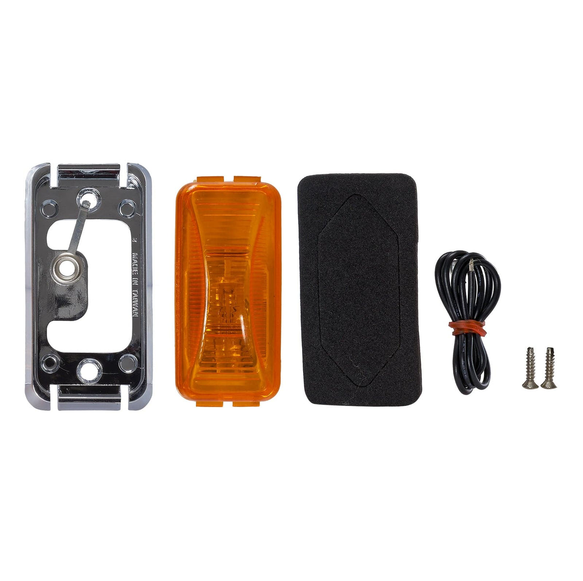 LED Clearance Light Amber Chrome Bezel