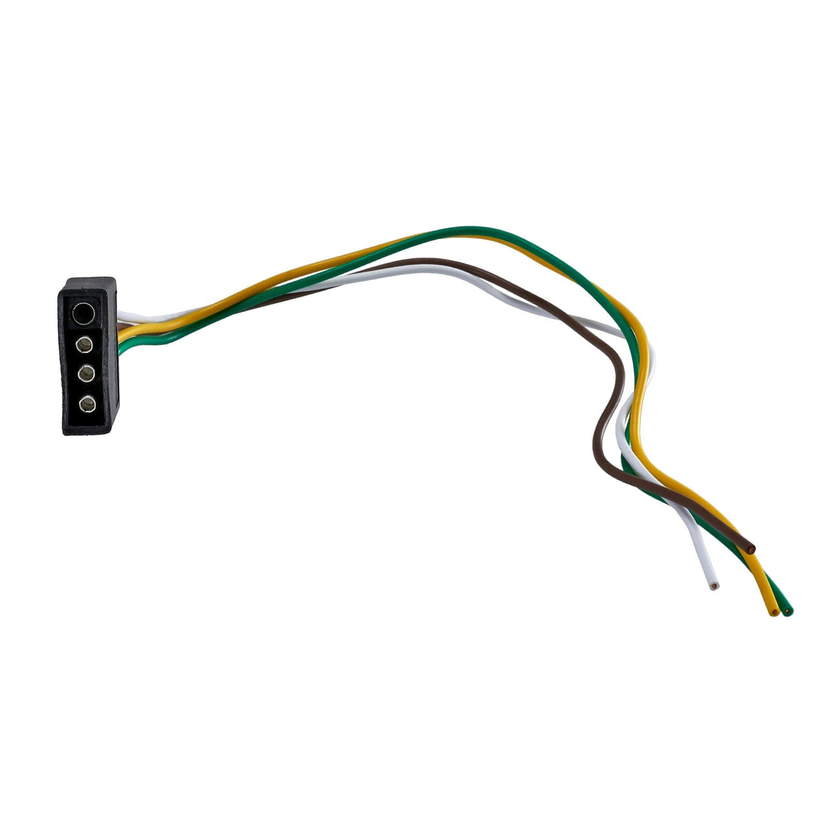 Trailer End Connector Male 4-Pole Flat with 12 Color Wires 6/12/24V