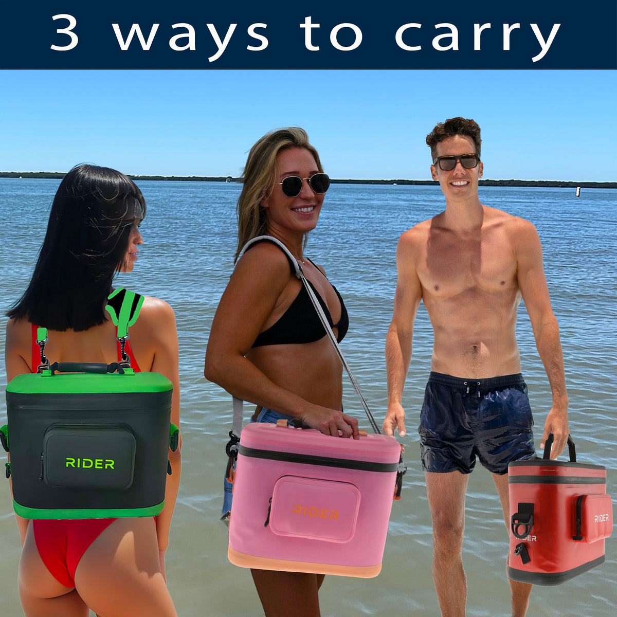 Rider PWC Coolers Jet Ski Coolers Set of 2 Black/Green RC101