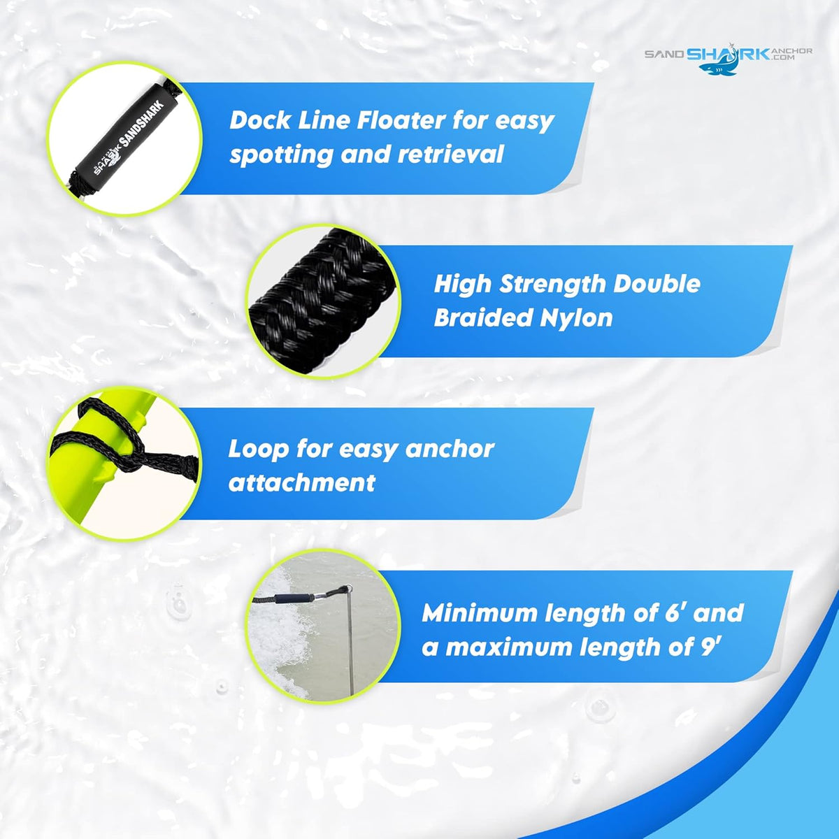 6-9 ft Bungee Dock Line  - The Ultimate Docking Solution for Your Watercraft