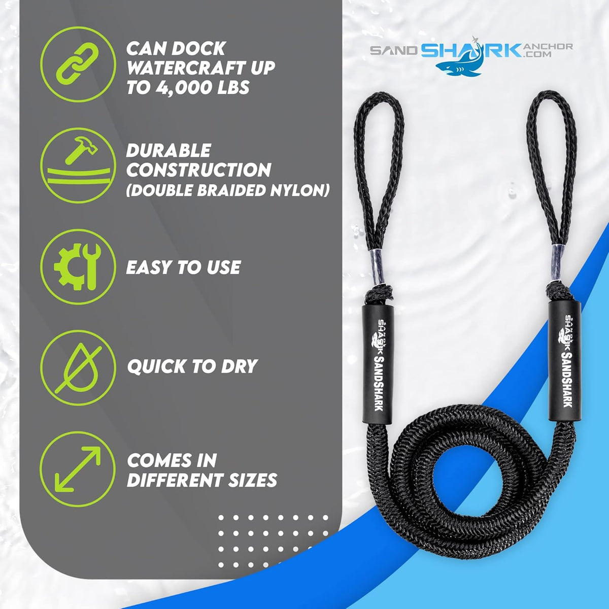 6-9 ft Bungee Dock Line  - The Ultimate Docking Solution for Your Watercraft