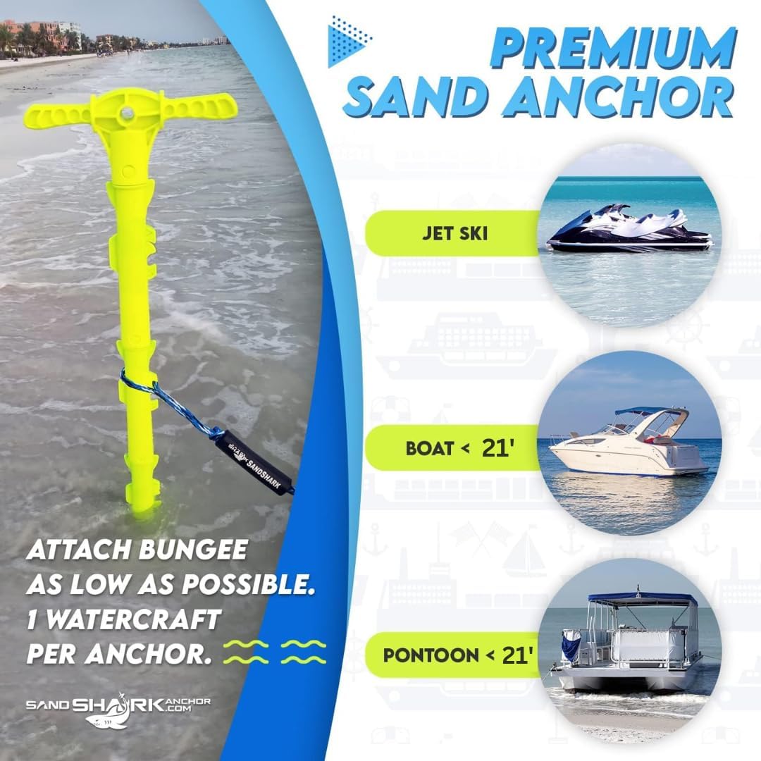 Sport Anchor - Shallow Water Anchor Pole for Boats and PWC. Easy Storage, High-Strength ABS (4&#39; tall)