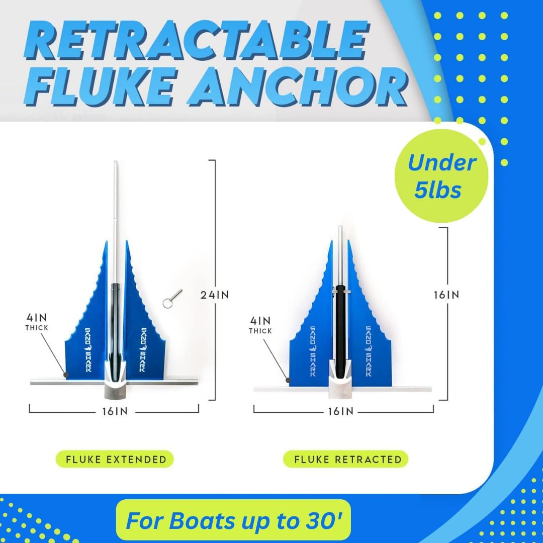 Fluke Anchor by Sandshark – Premium Anchor for Boats &amp; Pontoons