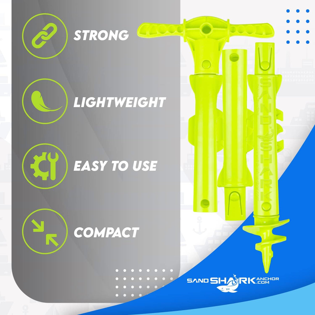 Sport Anchor - Shallow Water Anchor Pole for Boats and PWC. Easy Storage, High-Strength ABS (4&#39; tall)