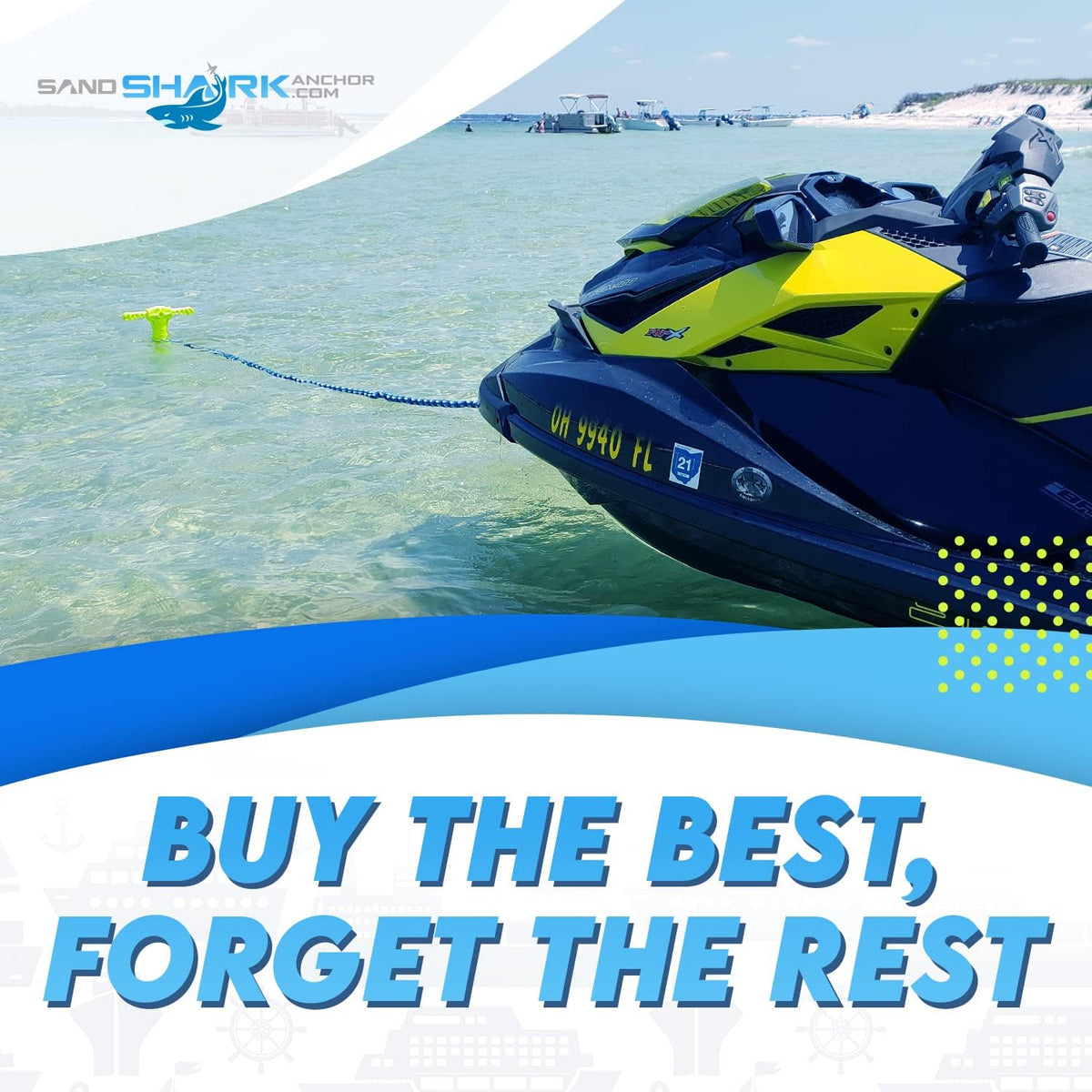 Sport Anchor - Shallow Water Anchor Pole for Boats and PWC. Easy Storage, High-Strength ABS (4&#39; tall)