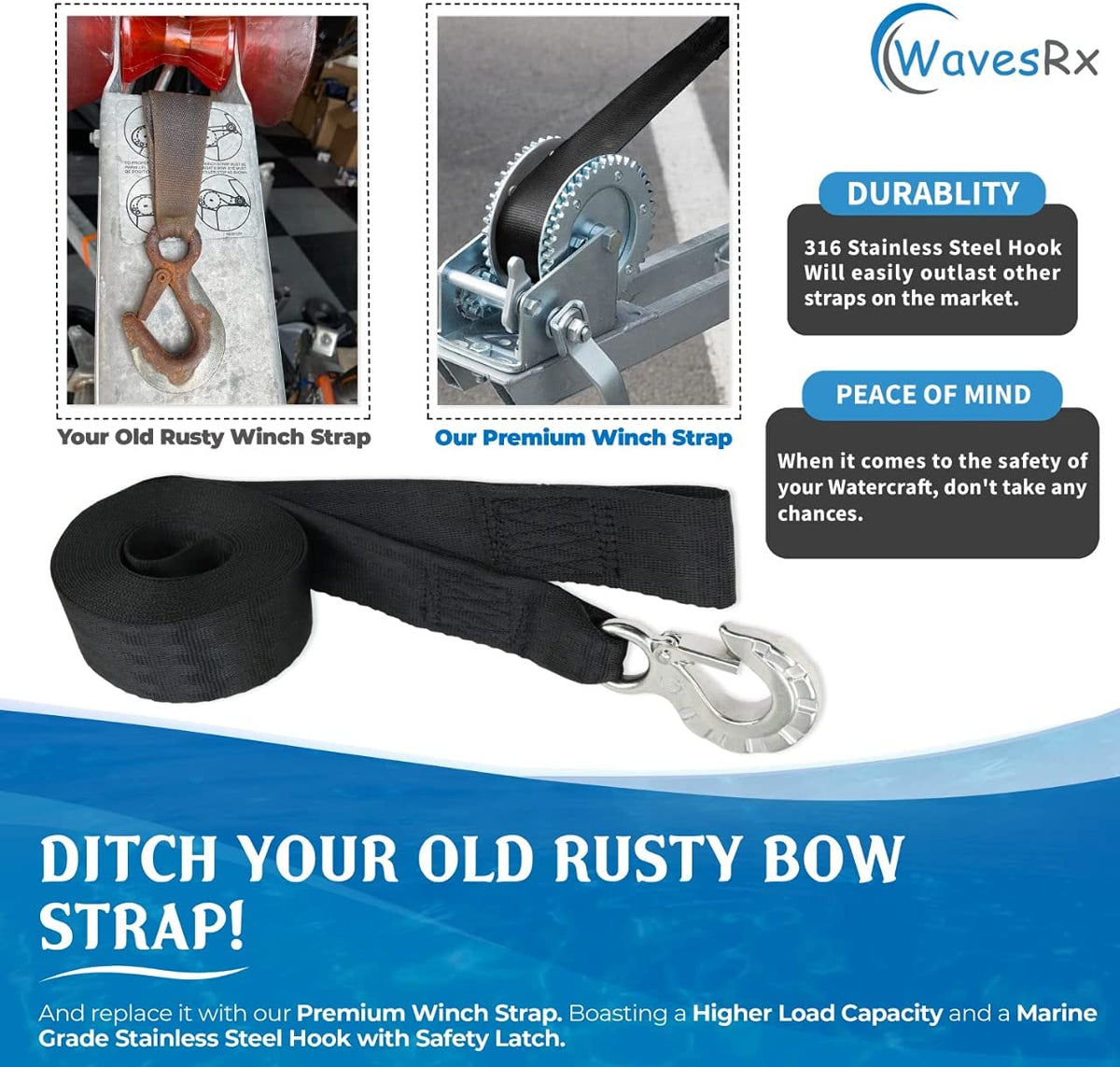 BOAT TRAILER WINCH STRAP