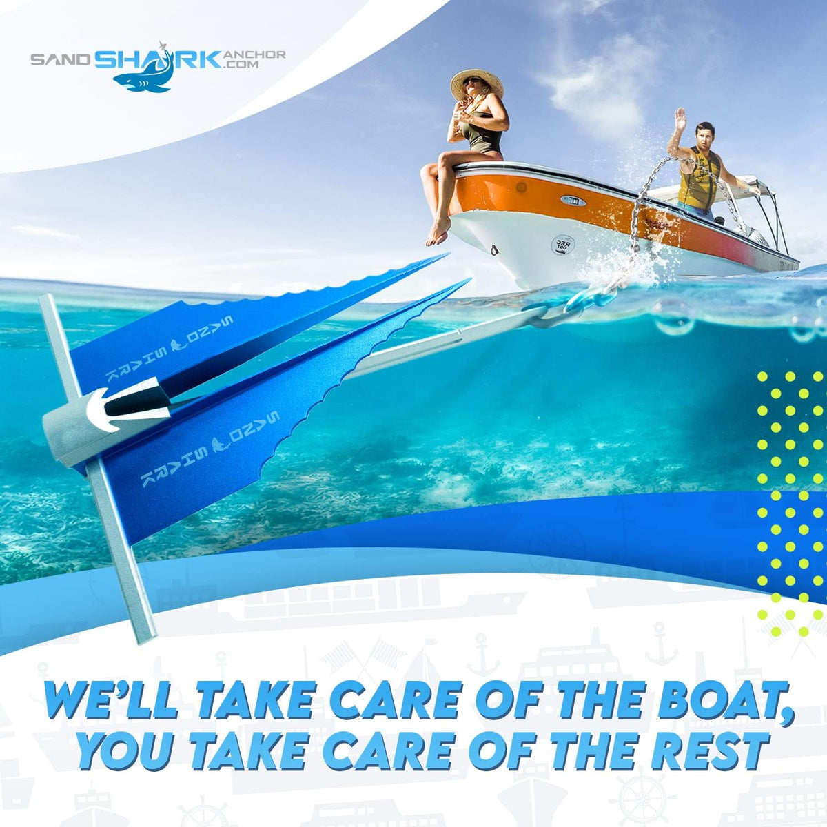 Fluke Anchor by Sandshark – Premium Anchor for Boats &amp; Pontoons