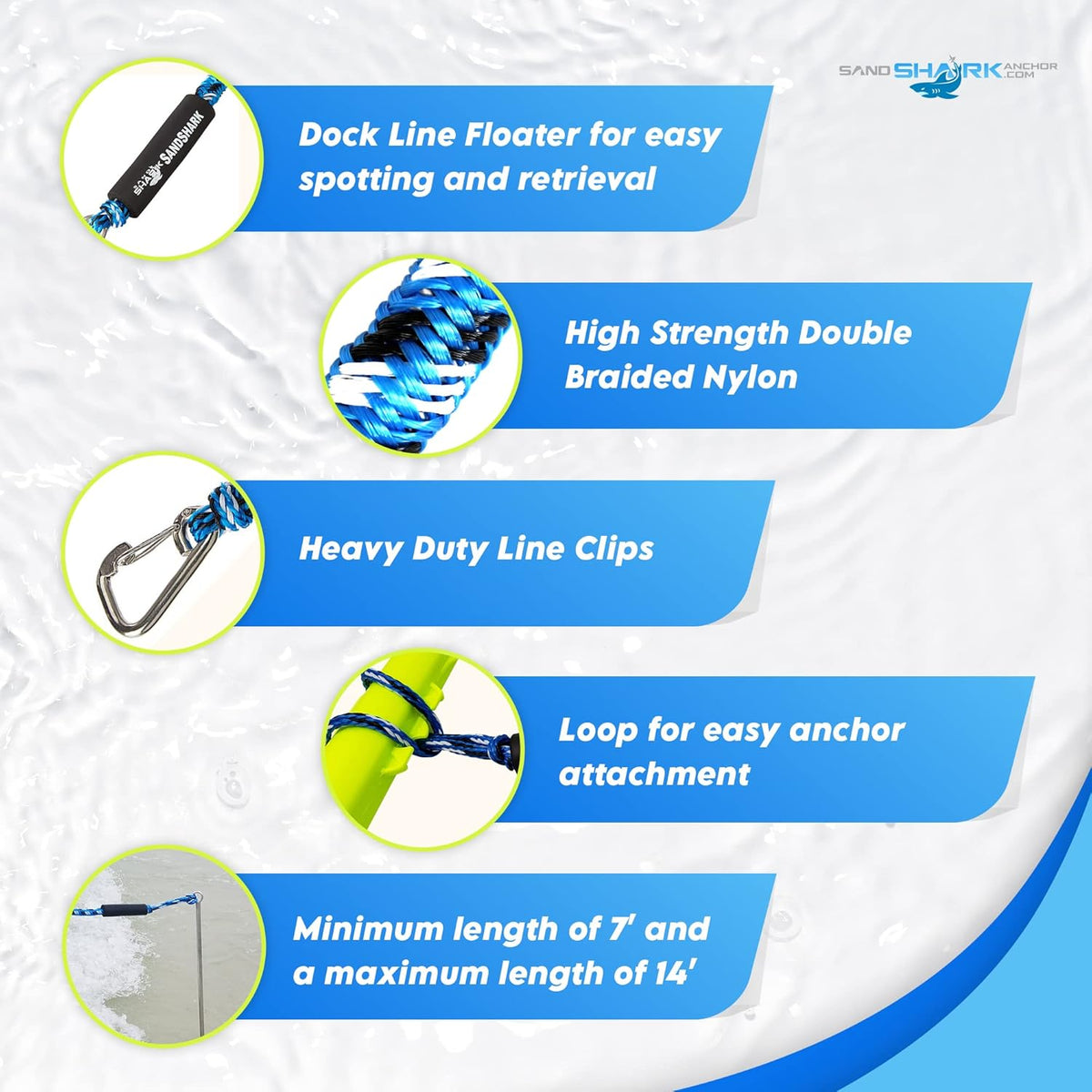 7-21 ft Heavy Duty Bungee Dock Line - The Ultimate Anchoring  Solution for Your Watercraft