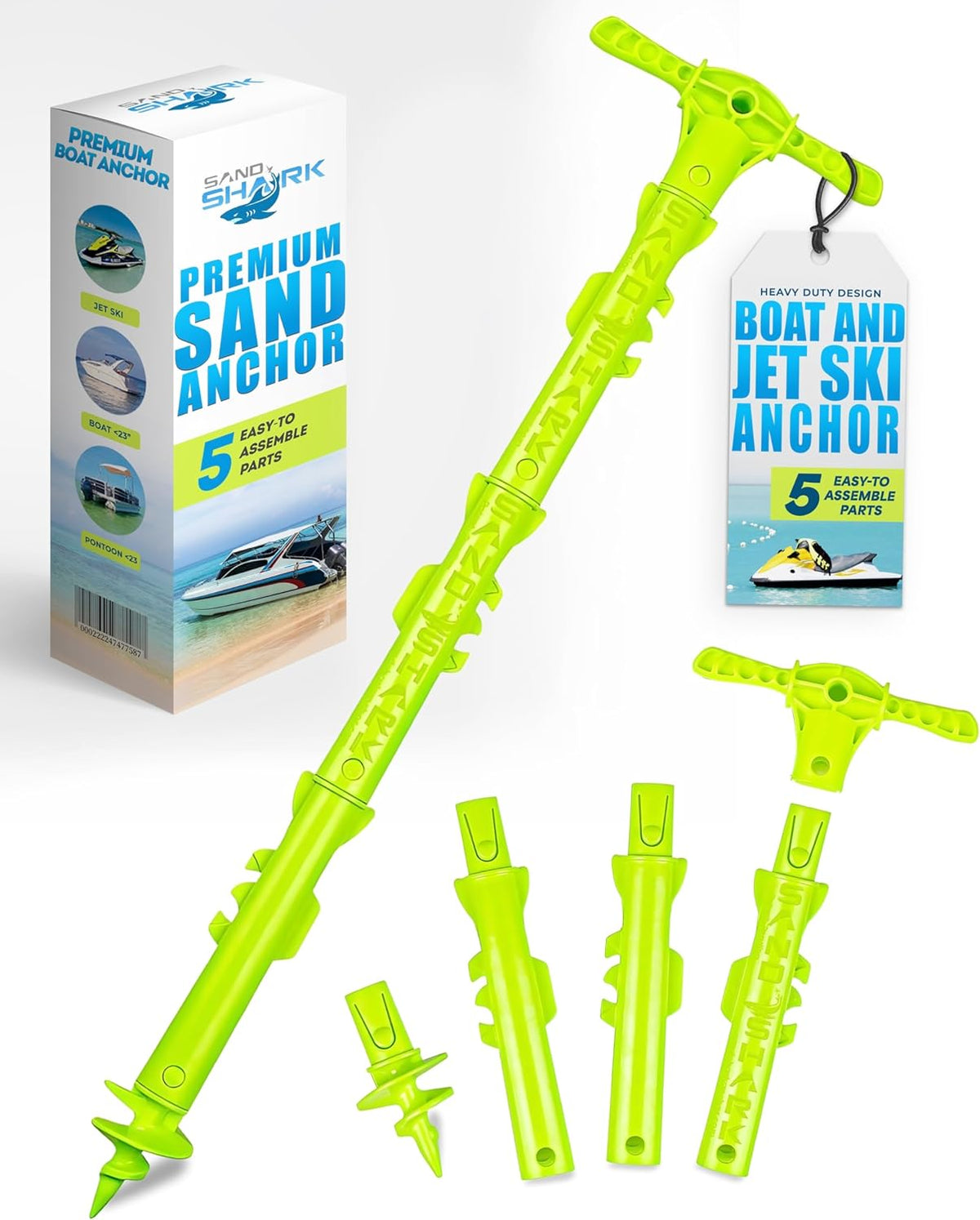 Sport Anchor - Shallow Water Anchor Pole for Boats and PWC. Easy Storage, High-Strength ABS (4&#39; tall)