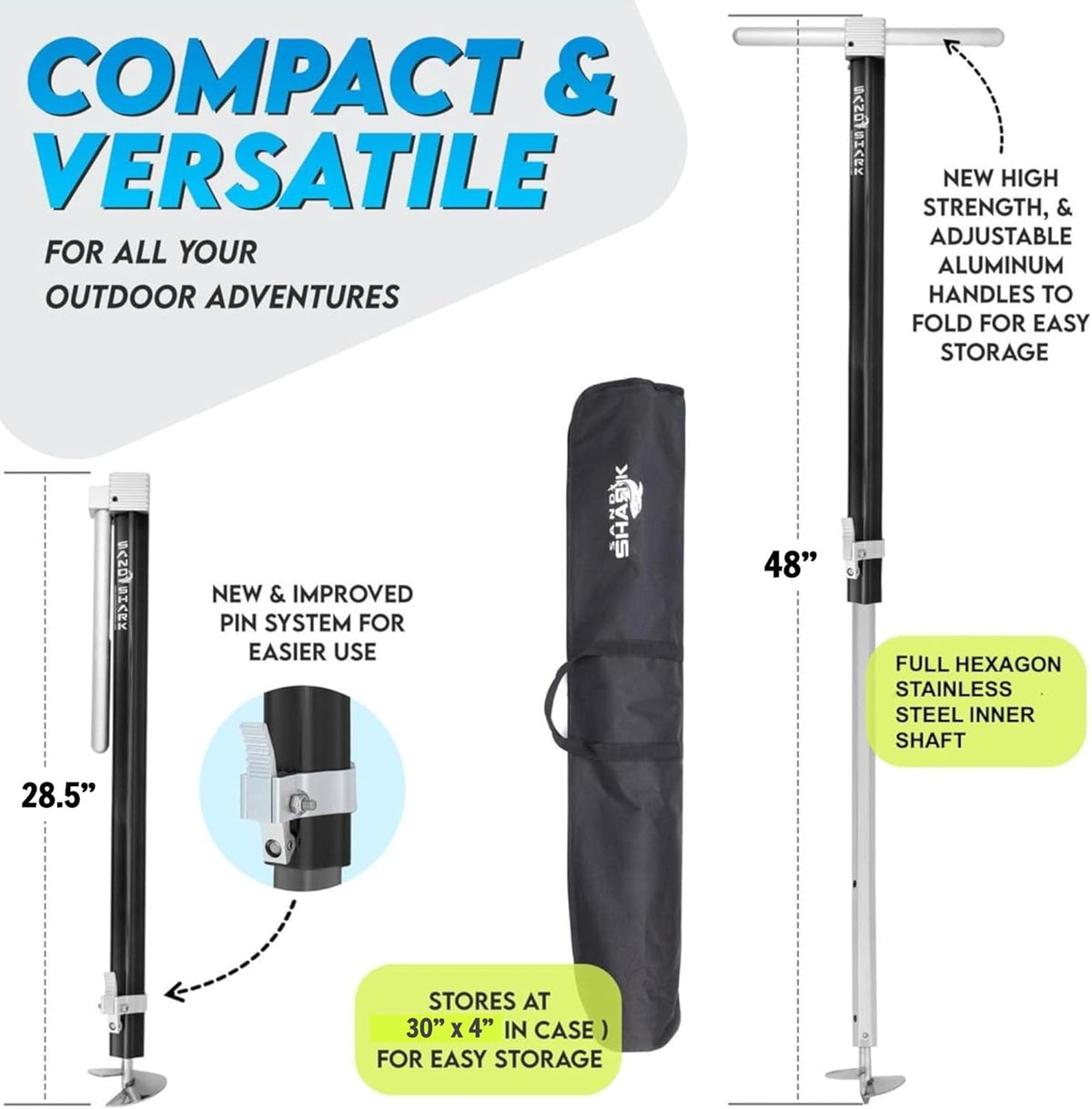 Ultimate Large - Premium Screw in Boat &amp; Pontoon, Stainless Steel (29&quot;-48&quot;, Case)