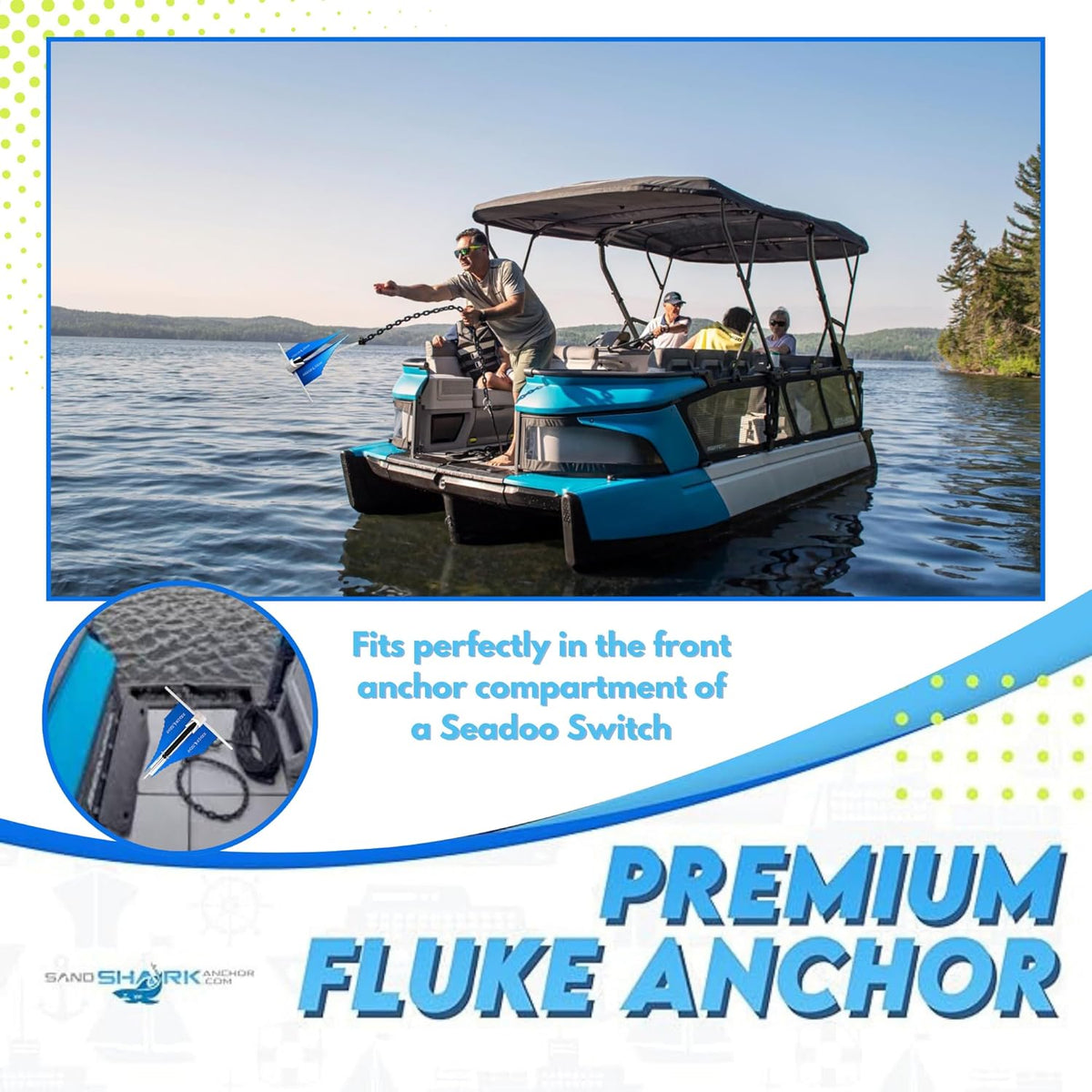 Fluke Anchor by Sandshark – Premium Anchor for Boats &amp; Pontoons