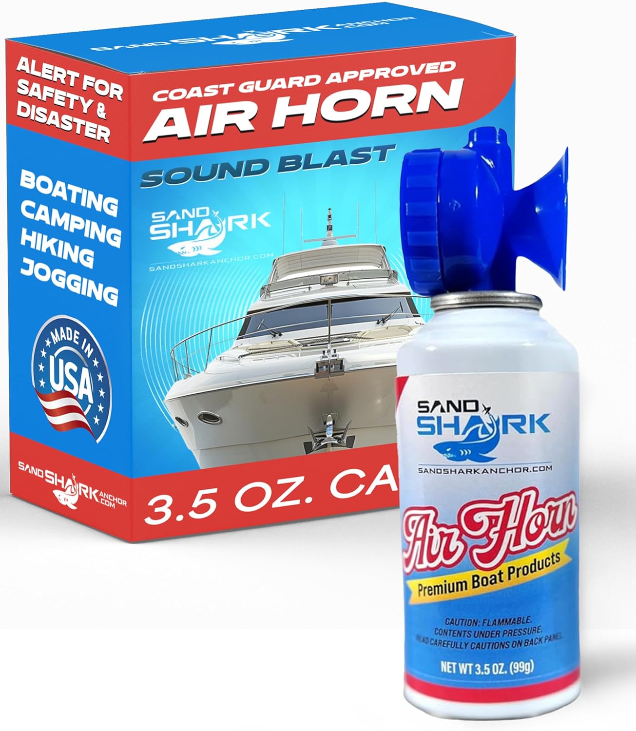 Premium Air Horn -Very Loud Airhorn, Coast Guard Approved Boat Horn, (3.5 ounce)