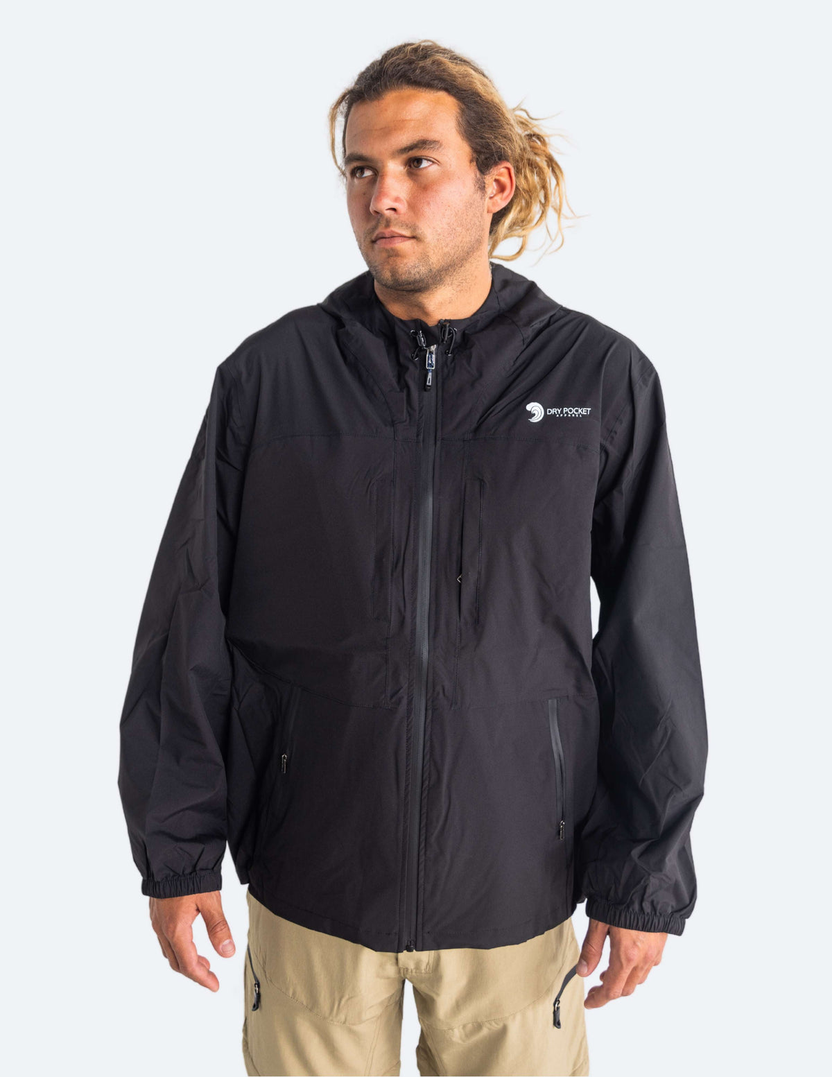 Waterproof Rain Jacket With A Waterproof Pocket