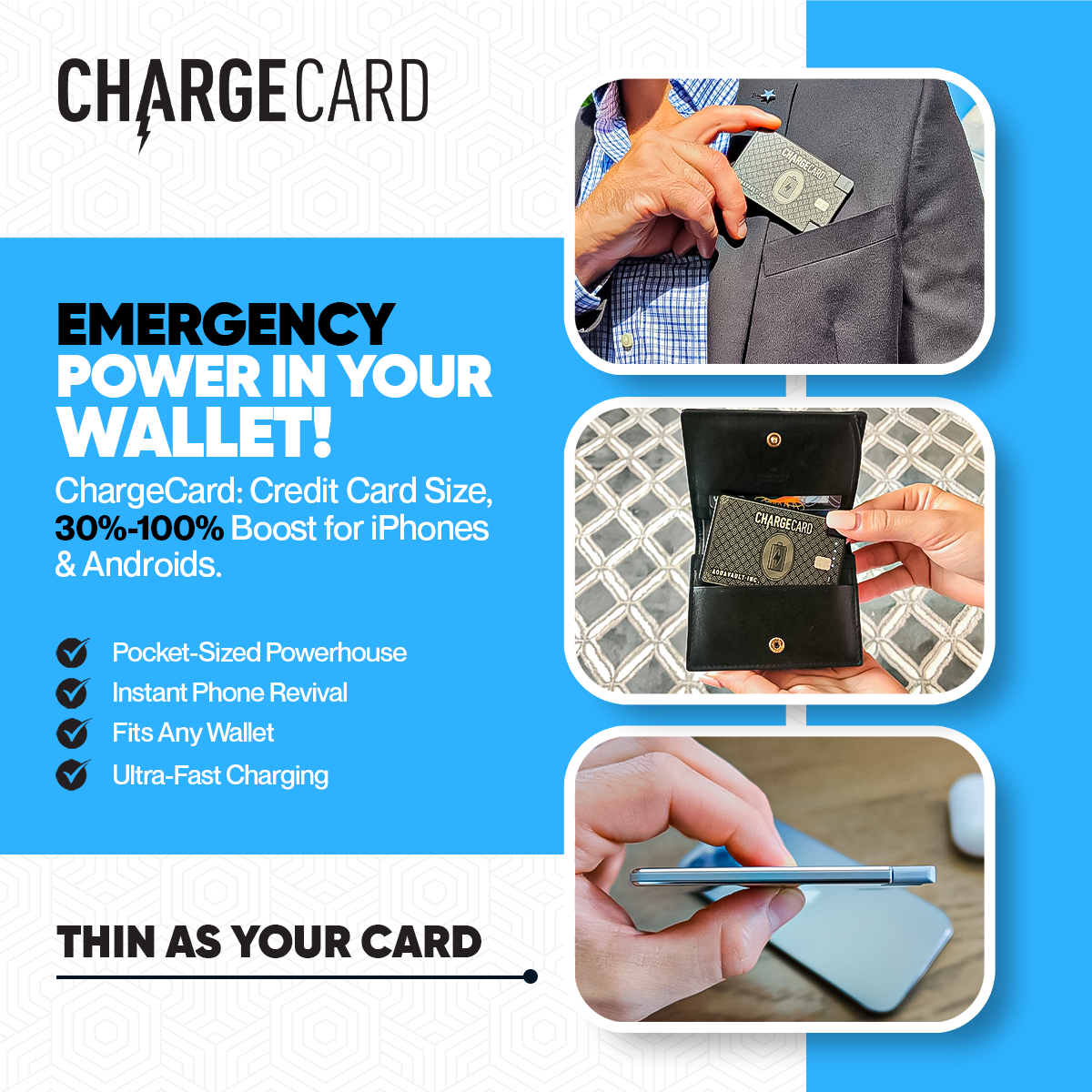 The World&#39;s Thinnest Portable Charger - The ChargeCard®