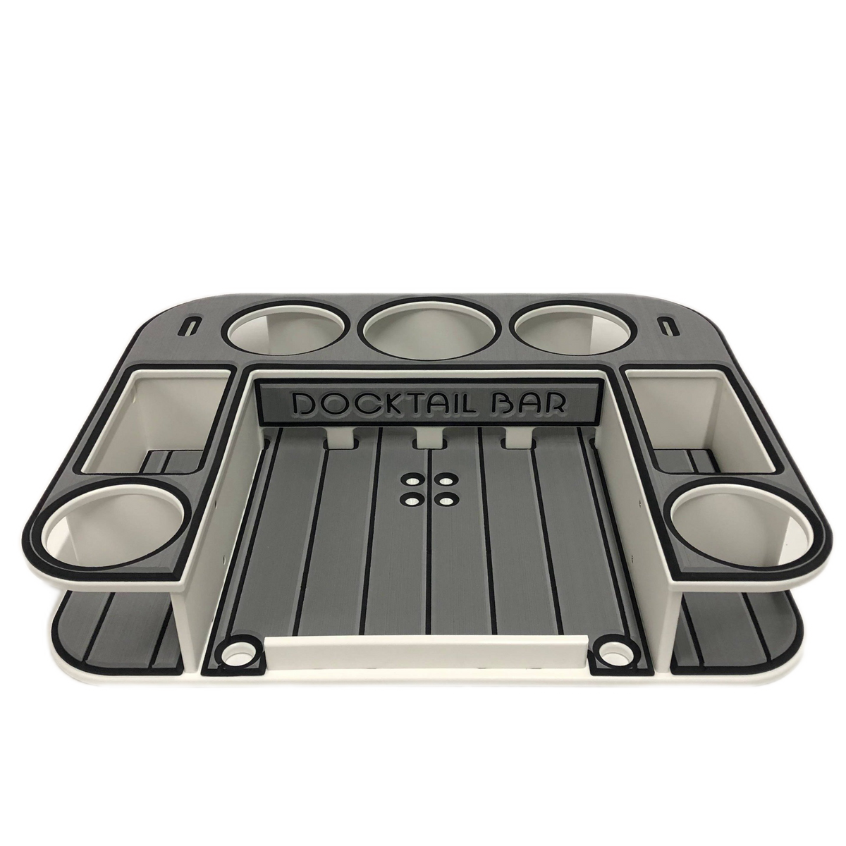 Docktail Butler Boat Table with Adjustable Rod Holder Mount