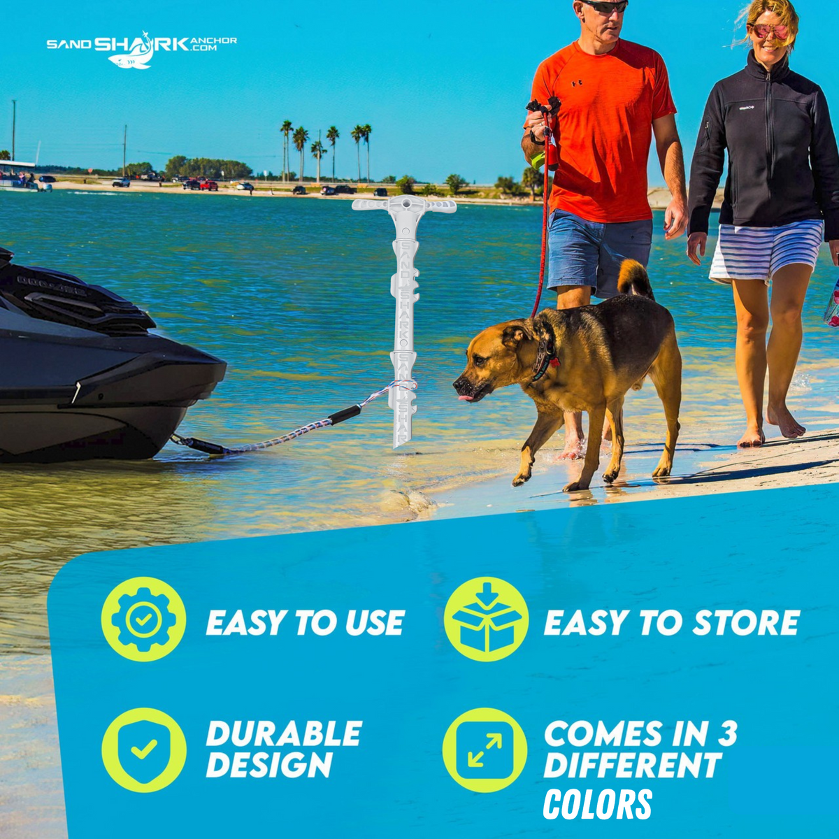 Sport Anchor - Shallow Water Anchor Pole for Boats and PWC. Easy Storage, High-Strength ABS (4&#39; tall)