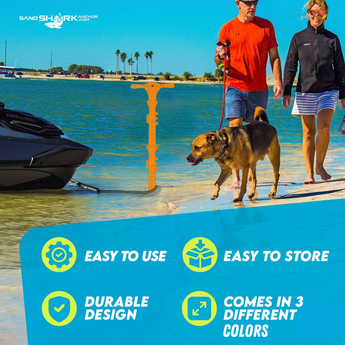 Sport Anchor - Shallow Water Anchor Pole for Boats and PWC. Easy Storage, High-Strength ABS (4&#39; tall)