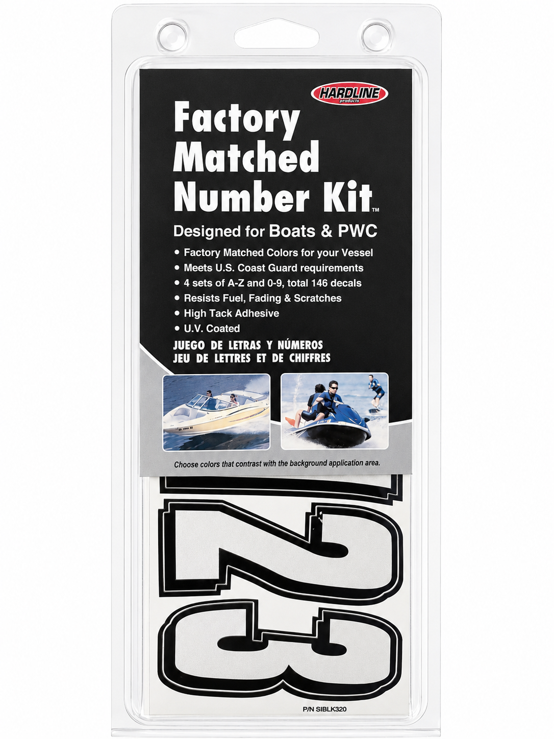 Hardline Series 320 Registration Set, Silver/Black Outline