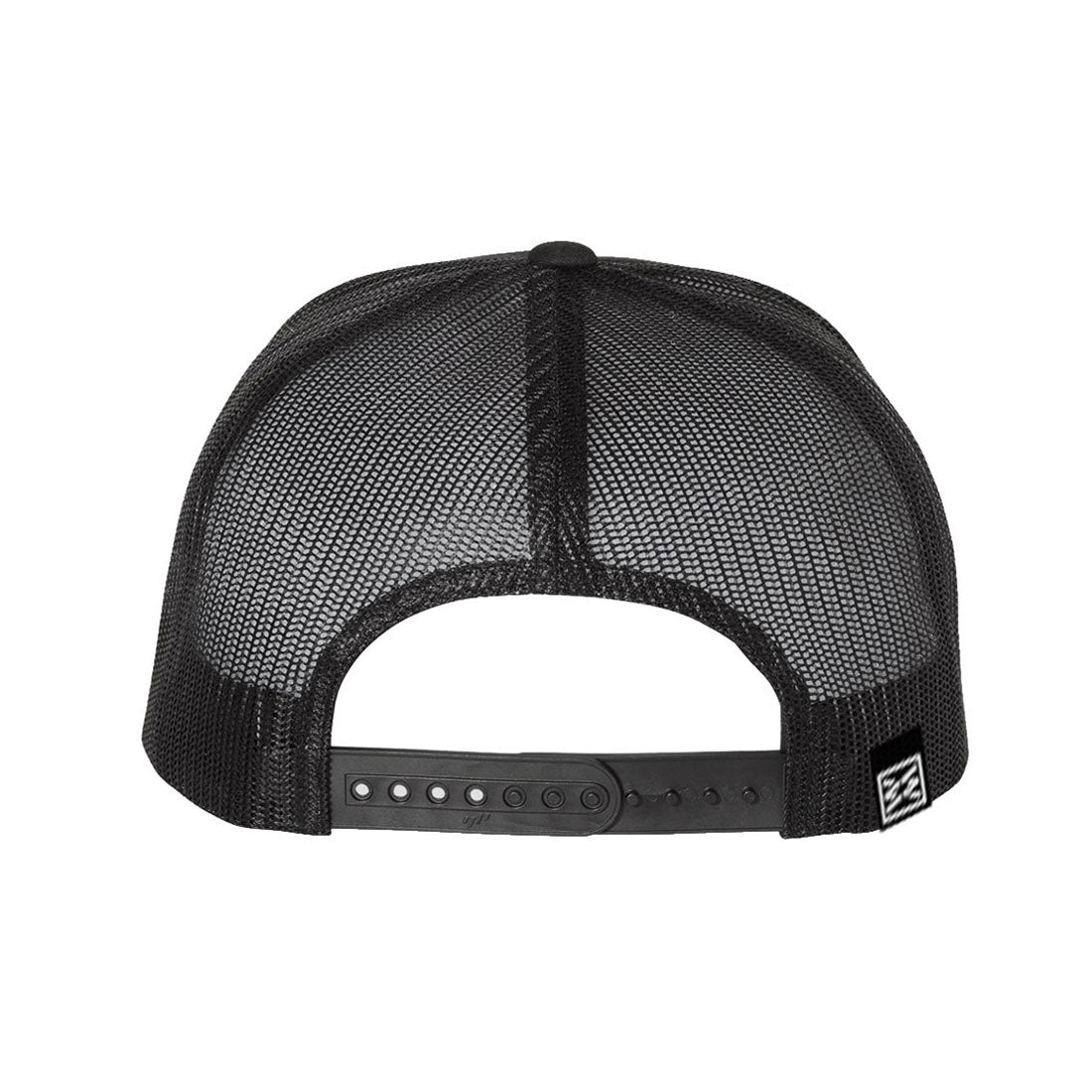 PARALLEL FLAT BILL TRUCKER HAT IN BLACK