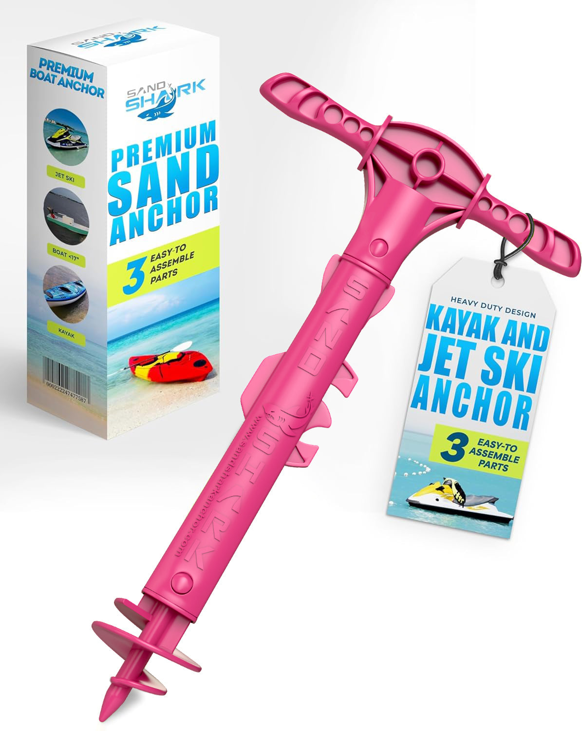 Sport Anchor - Shallow Water Anchor Pole for Boats and PWC. Easy Storage, High-Strength ABS (4&#39; tall)