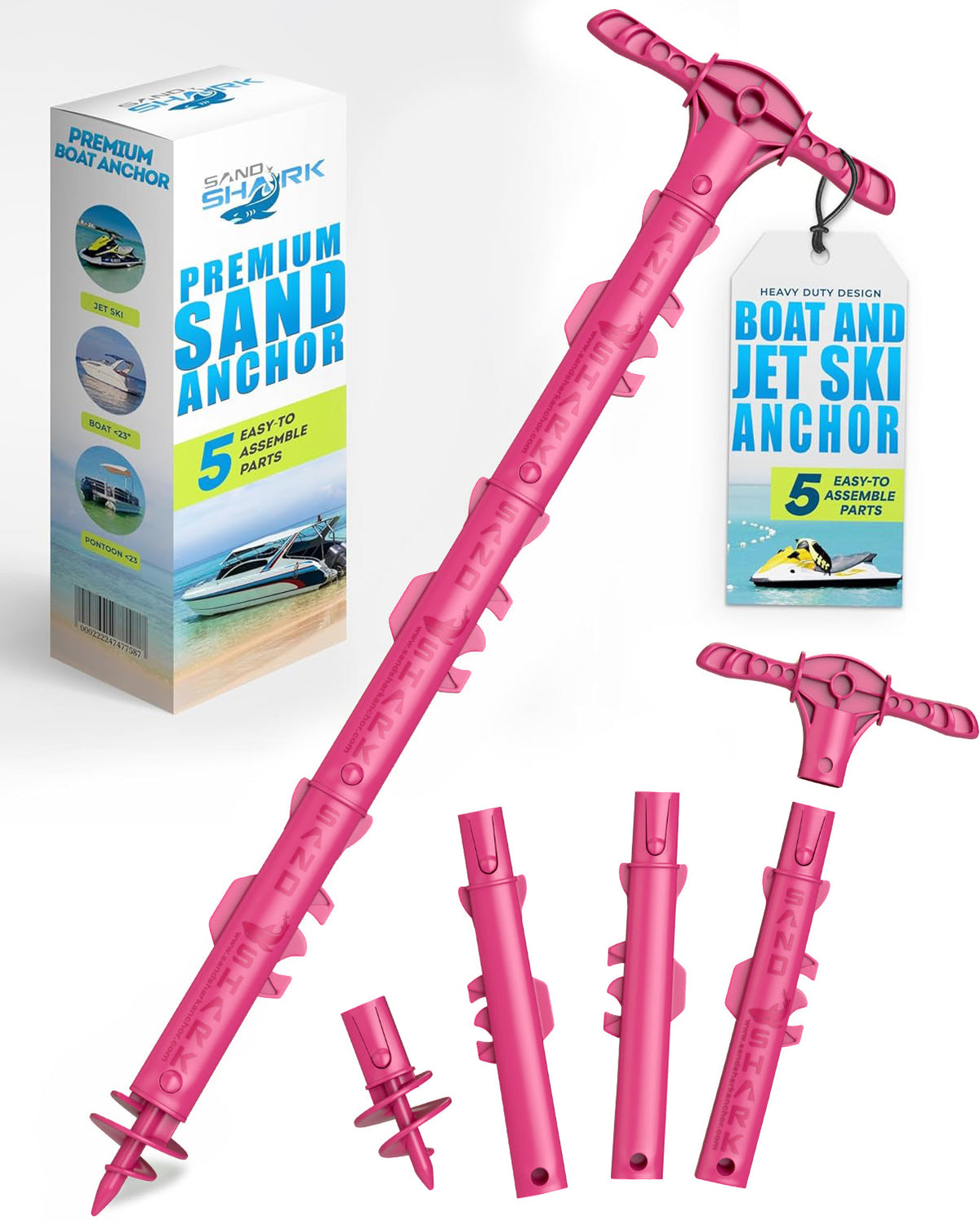 Sport Anchor - Shallow Water Anchor Pole for Boats and PWC. Easy Storage, High-Strength ABS (4&#39; tall)