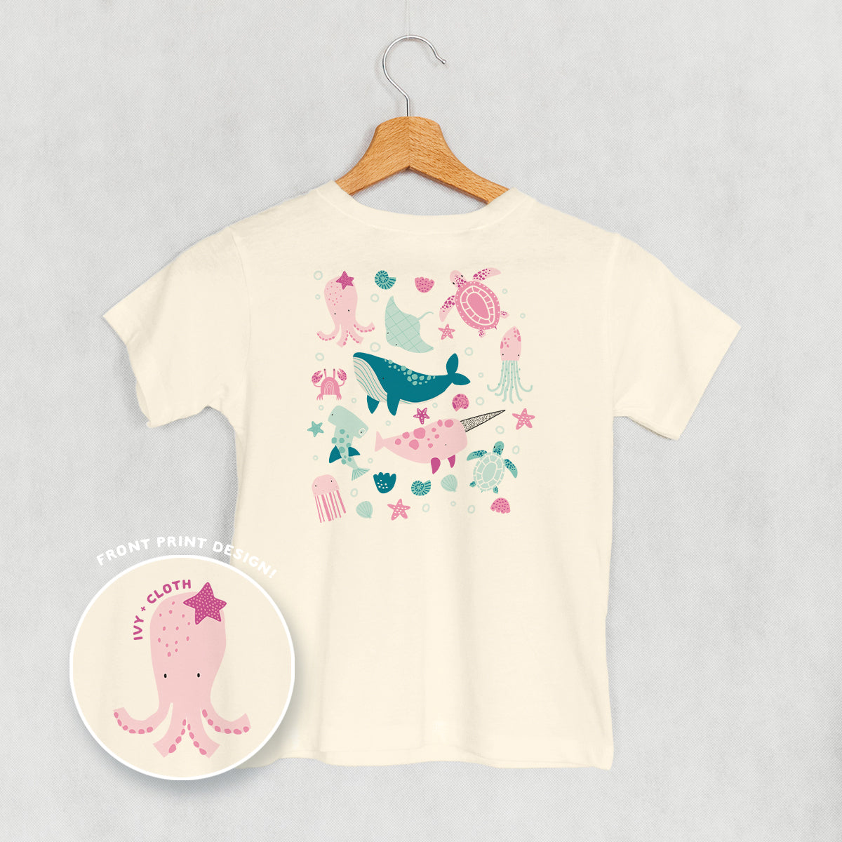 Pink Sea Animal Doodles (Kids Back Print)