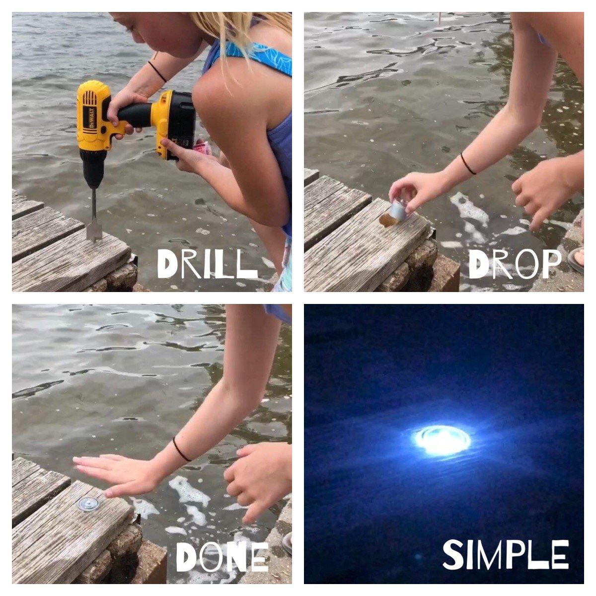 LED Dock &amp; Deck Pods - Solar Powered Light Dots