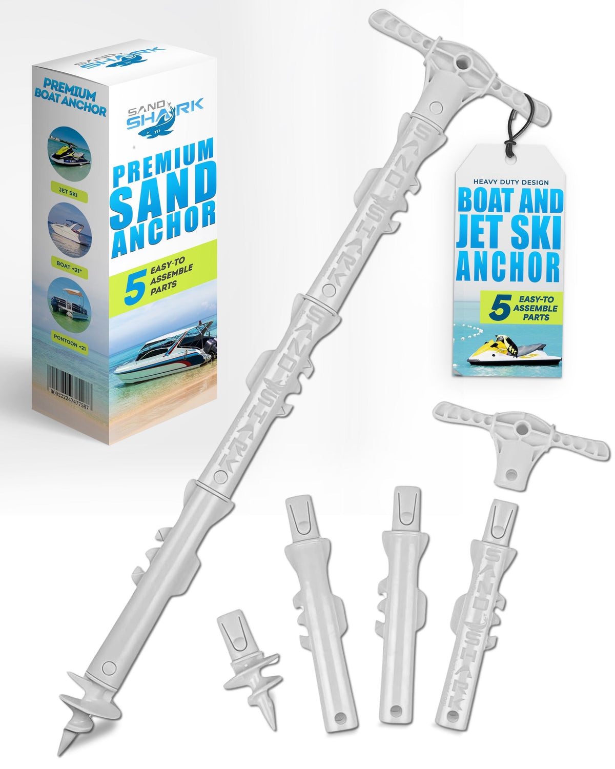 Sport Anchor - Shallow Water Anchor Pole for Boats and PWC. Easy Storage, High-Strength ABS (4&#39; tall)
