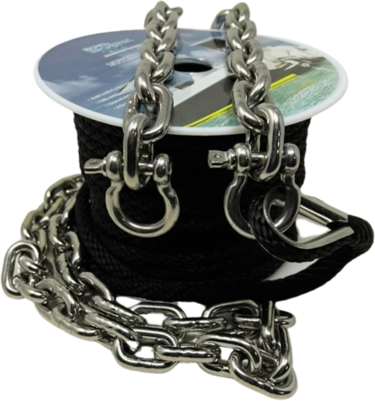 50ft x 1/4in Anchor Line, 4ft (316SS) Chain