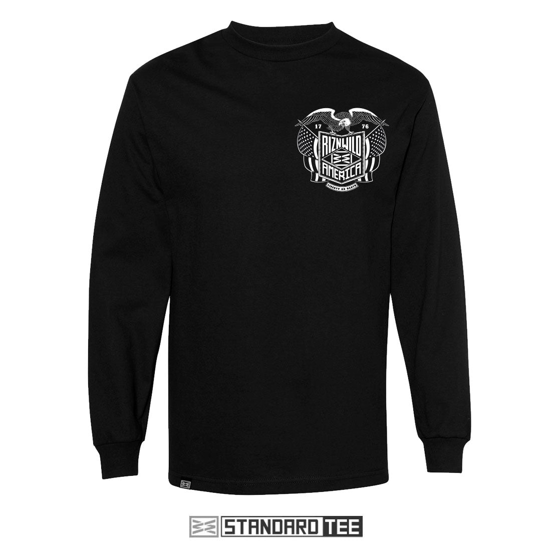 EAGLE MENS LONG SLEEVE STANDARD TEE IN BLACK