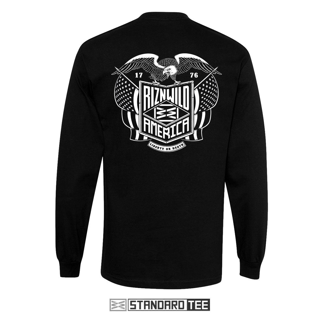 EAGLE MENS LONG SLEEVE STANDARD TEE IN BLACK