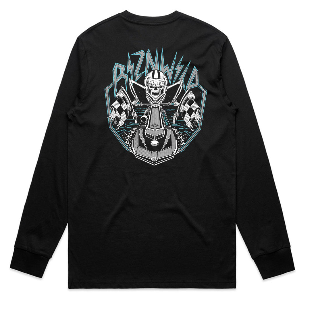 DEAD SET MENS LONG SLEEVE STAPLE TEE IN BLACK
