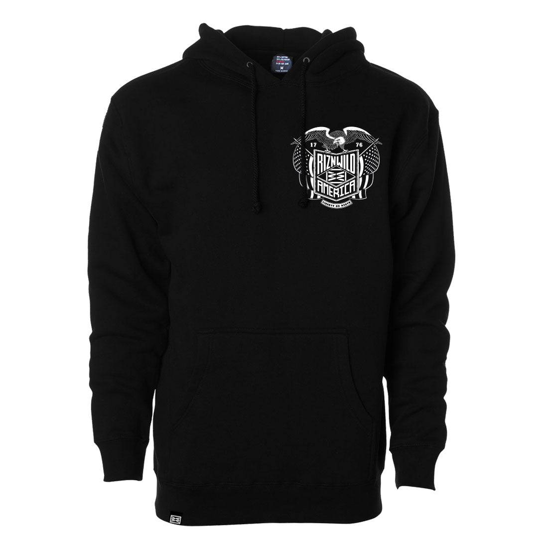EAGLE MENS HEAVYWEIGHT PULLOVER HOODIE IN BLACK