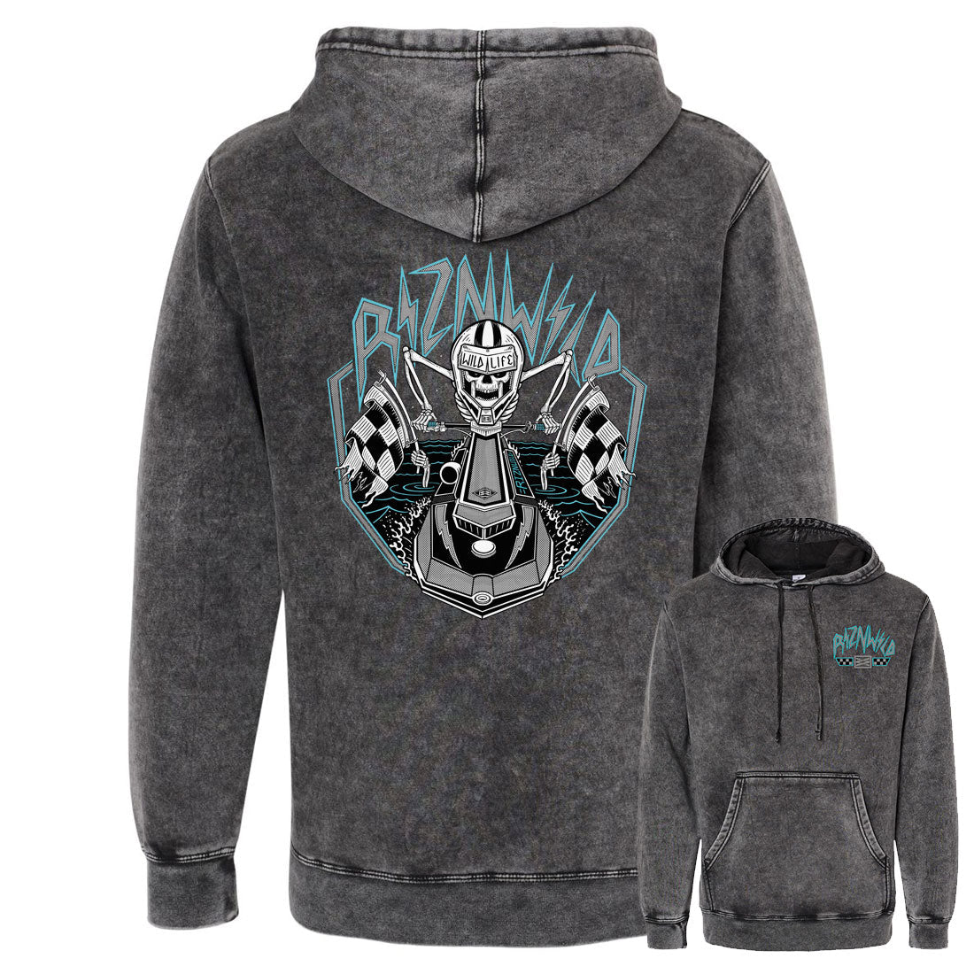 DEAD SET MENS HEAVYWEIGHT PULLOVER HOODIE IN MINERAL WASH