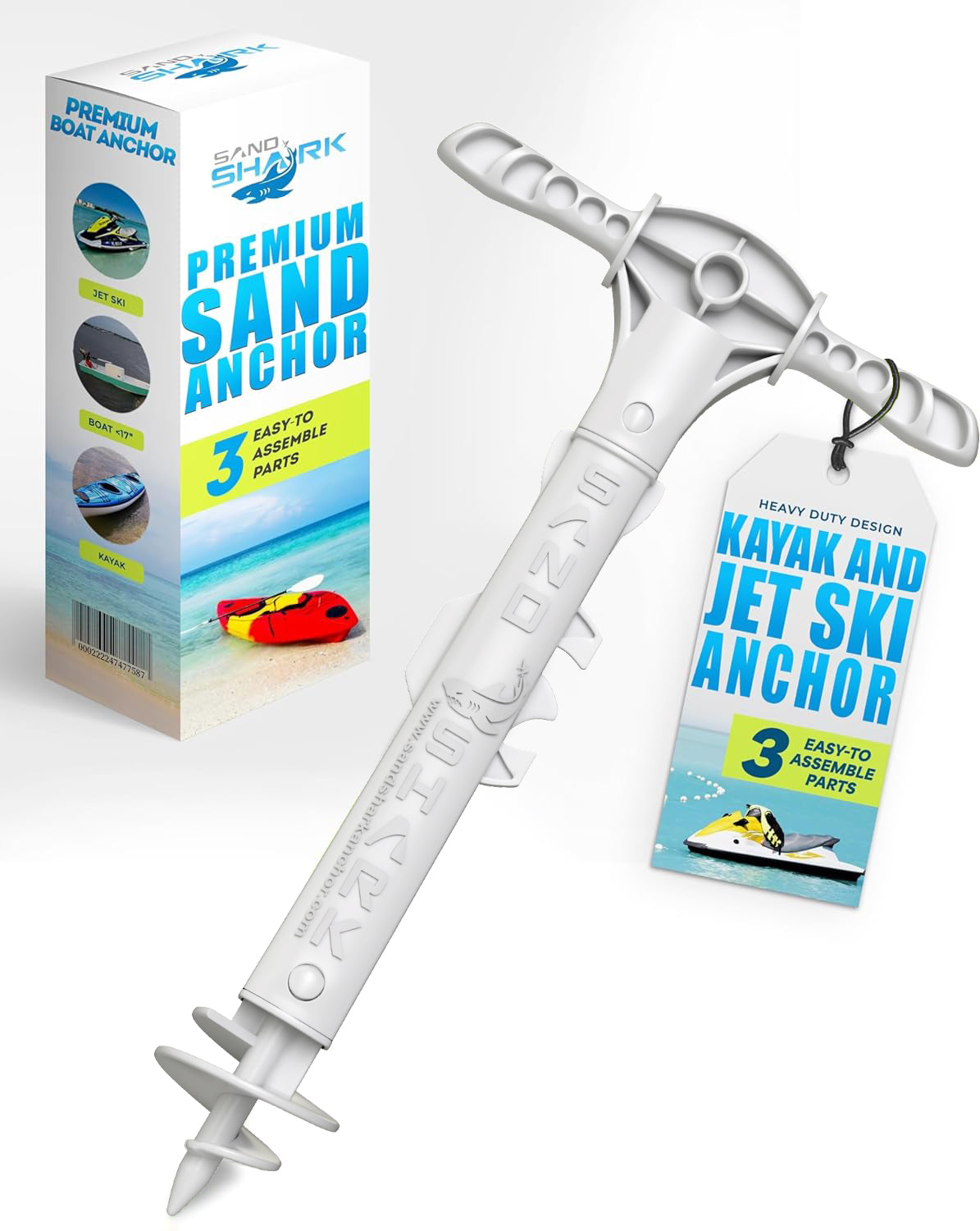 Sport Anchor - Shallow Water Anchor Pole for Boats and PWC. Easy Storage, High-Strength ABS (4&#39; tall)