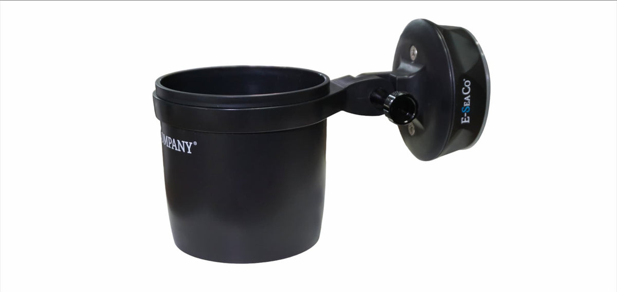 E-Sea Cup Adjustable-Suction Mounted Adjustable Angle Cup Holder-Black